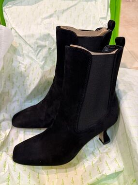Sam Edelman Black Suede Heeled Boots